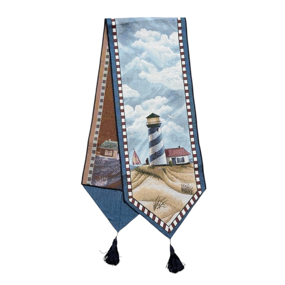 Vintage Lighthouse Tapestry Table Runner Decor